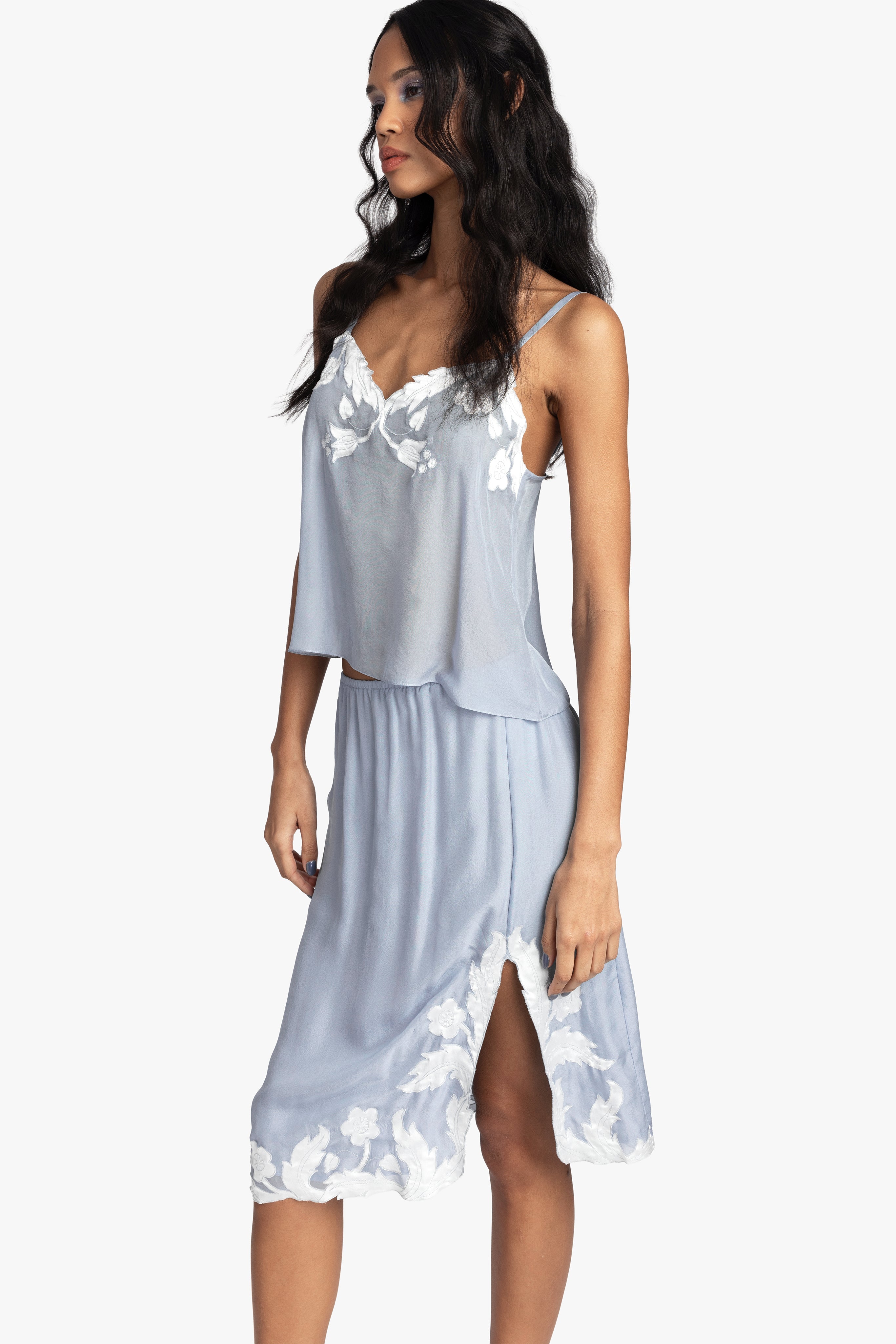 Nouveau Satin Applique Skirt - Anna Sui Discount
