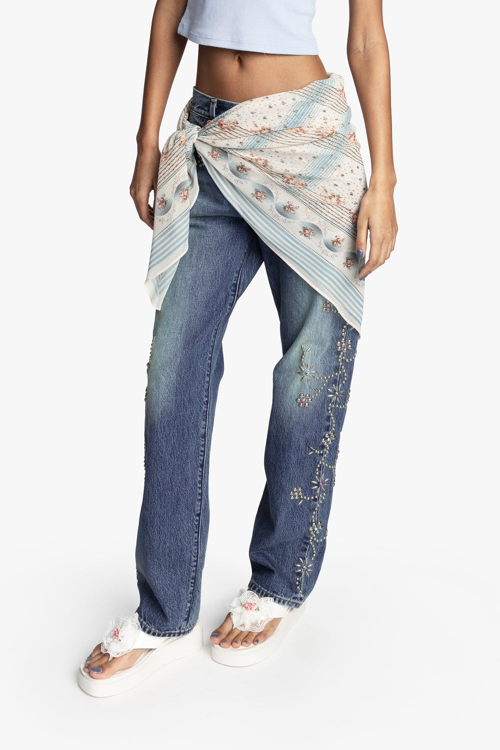 Heritage Scarf Print Chiffon Square Scarf - Anna Sui Outlet
