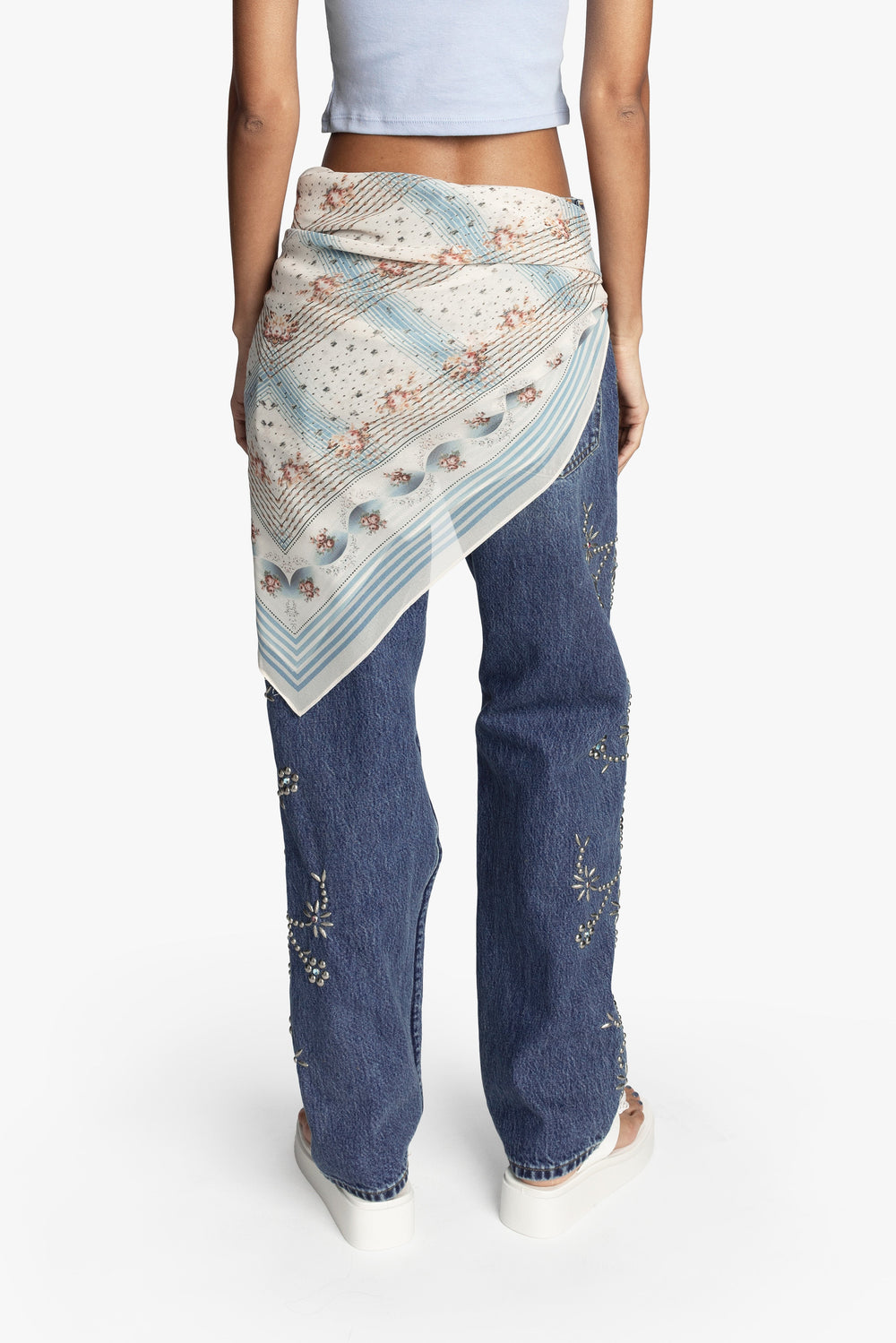 Heritage Scarf Print Chiffon Square Scarf - Anna Sui Outlet