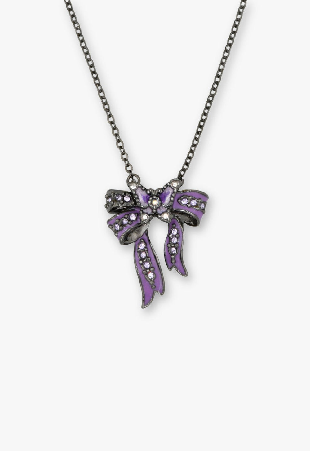 Dark Romance Butterfly Bow Necklace - Gunmetal - Anna Sui Outlet