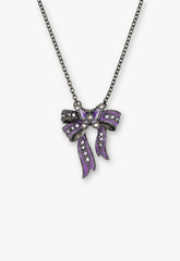 Dark Romance Butterfly Bow Necklace - Gunmetal - Anna Sui Outlet