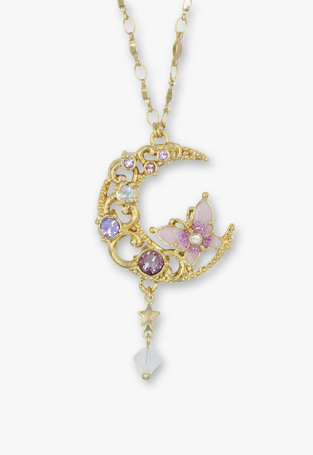 Enchanted Butterfly Moon Necklace - Gold - Anna Sui Online