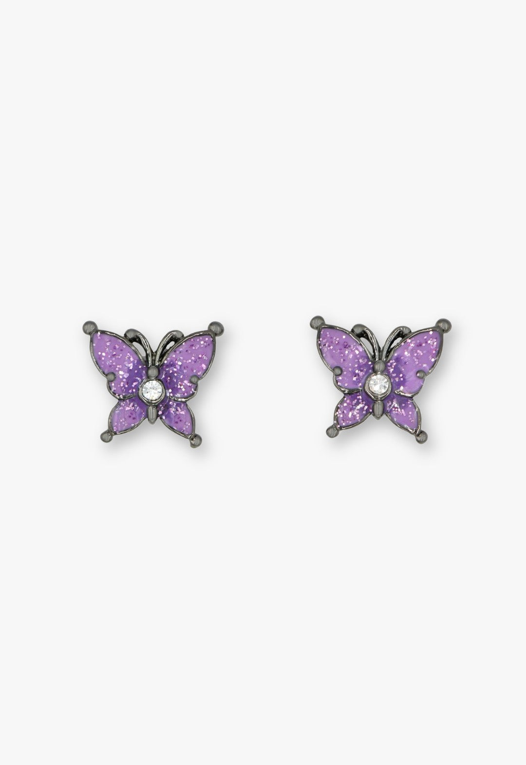 Twilight Gothic Butterfly Earrings - Gunmetal - Anna Sui Sale