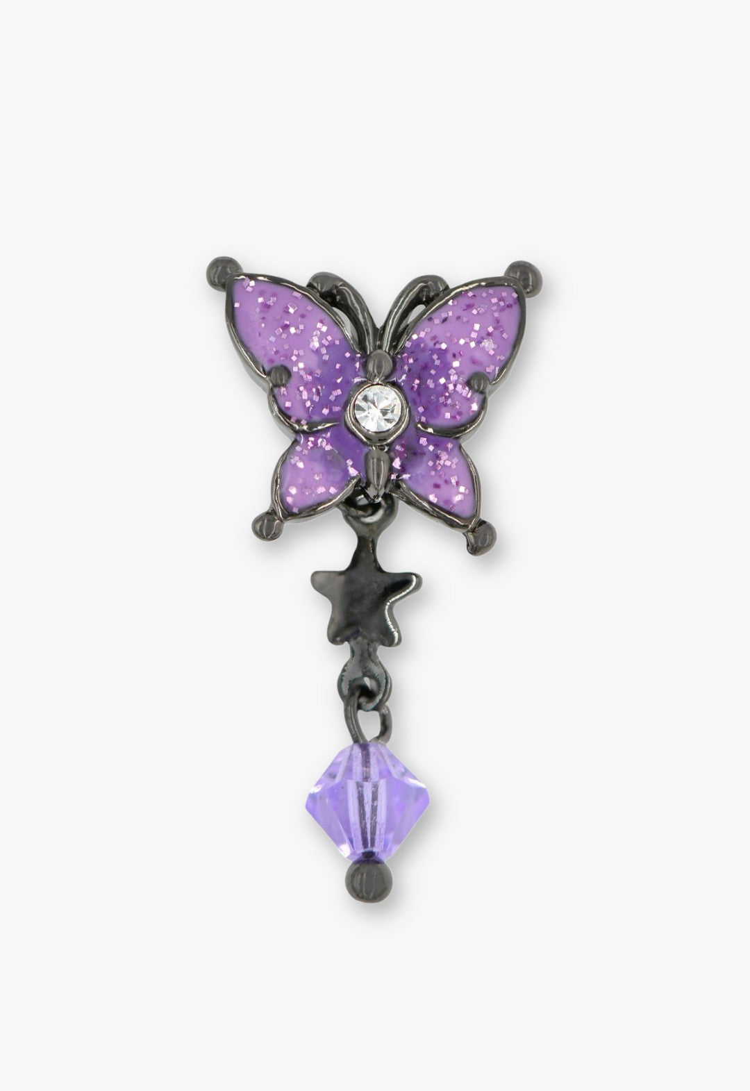Twilight Gothic Butterfly Earrings - Gunmetal - Anna Sui Sale