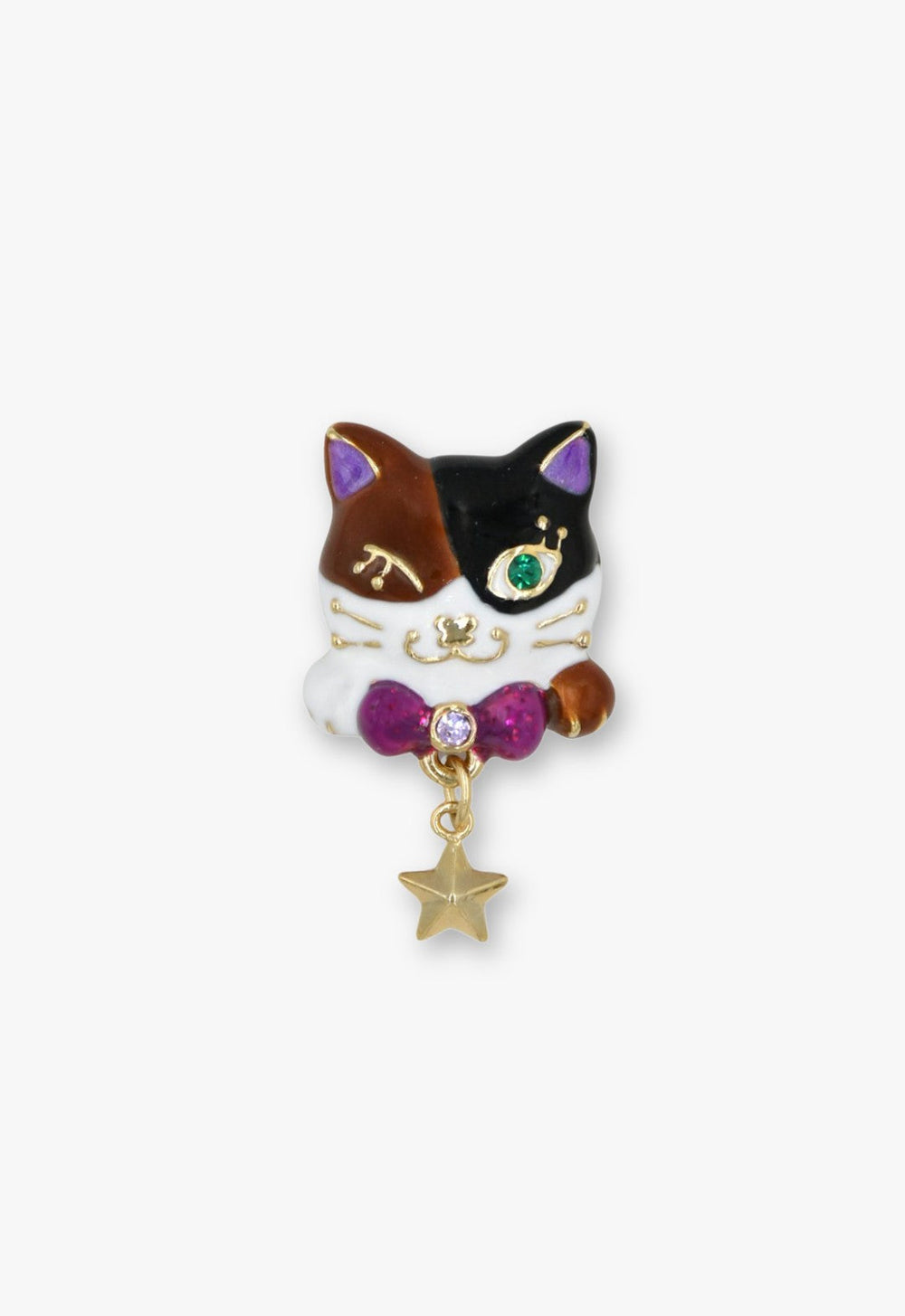 Wink & Wish Calico Cat Stud Earrings - Anna Sui US