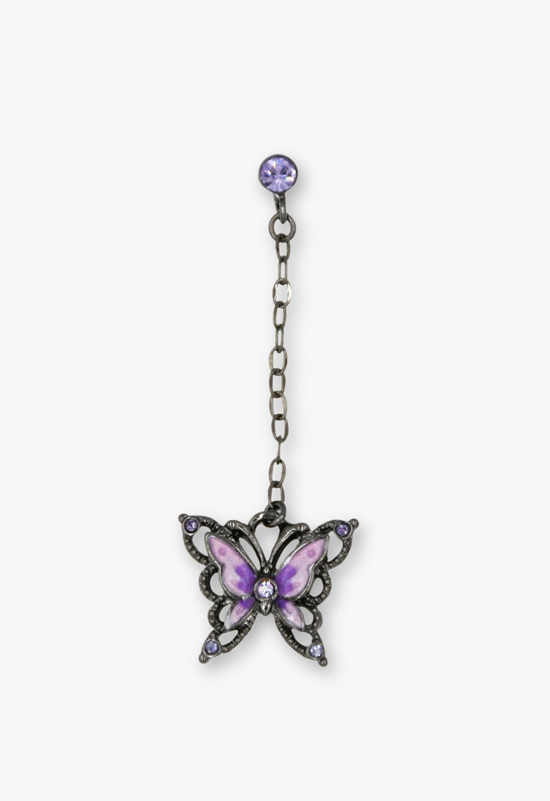 Dark Romance Butterfly Earrings - Gunmetal - Anna Sui US