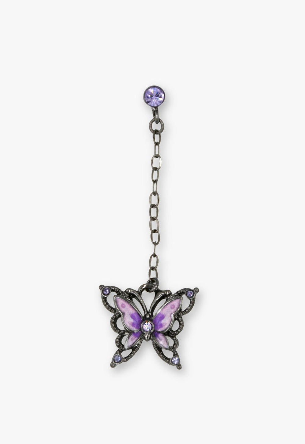 Dark Romance Butterfly Earrings - Gunmetal - Anna Sui US