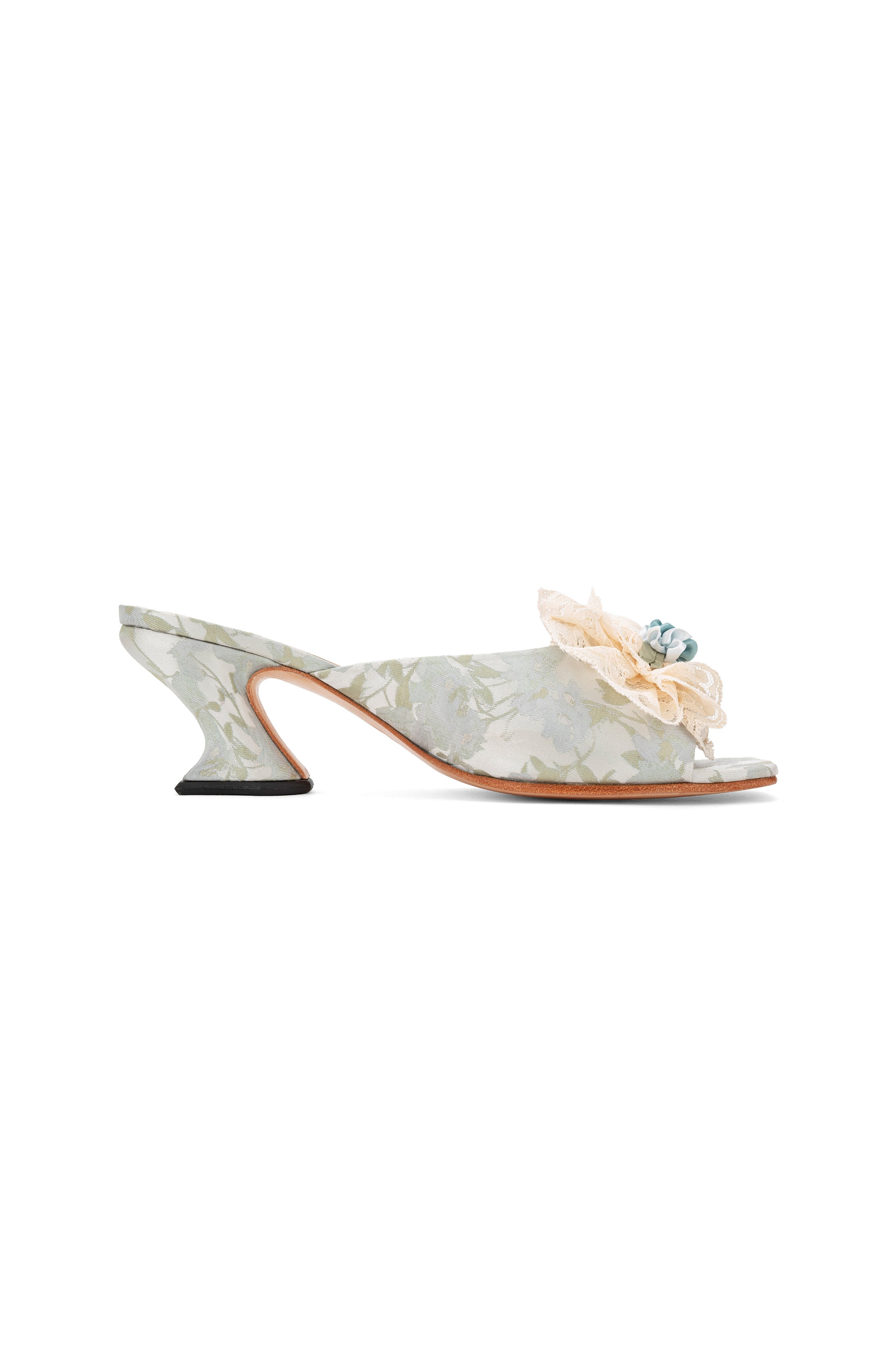 John Fluevog x Anna Sui Brocade Mules- Sky Blue - Anna Sui Online