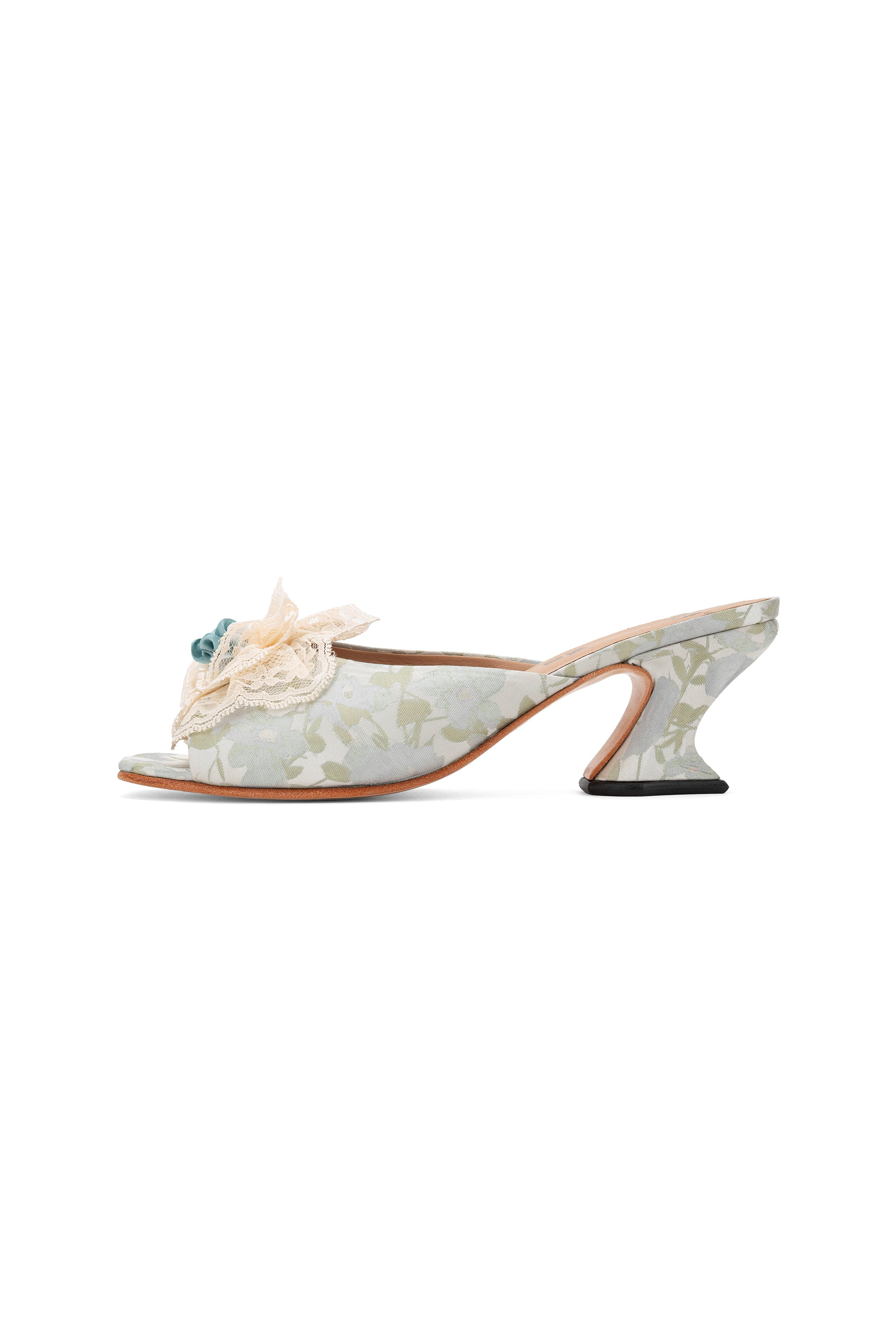 John Fluevog x Anna Sui Brocade Mules- Sky Blue - Anna Sui Online