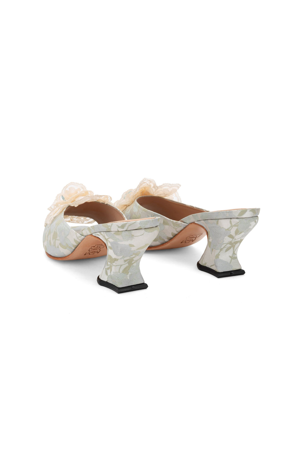 John Fluevog x Anna Sui Brocade Mules- Sky Blue - Anna Sui Online