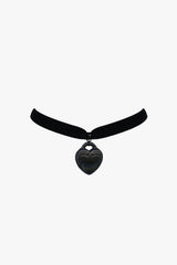 Large Retrolite Heart Velvet Choker - Anna Sui Sale