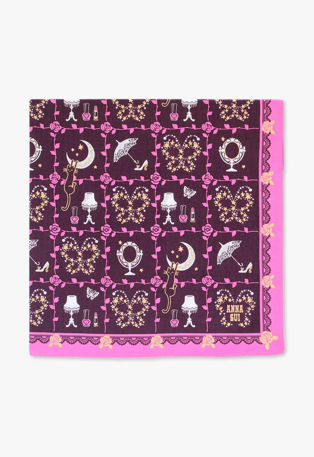 Rose Vine Decor Handkerchief - Anna Sui Sale