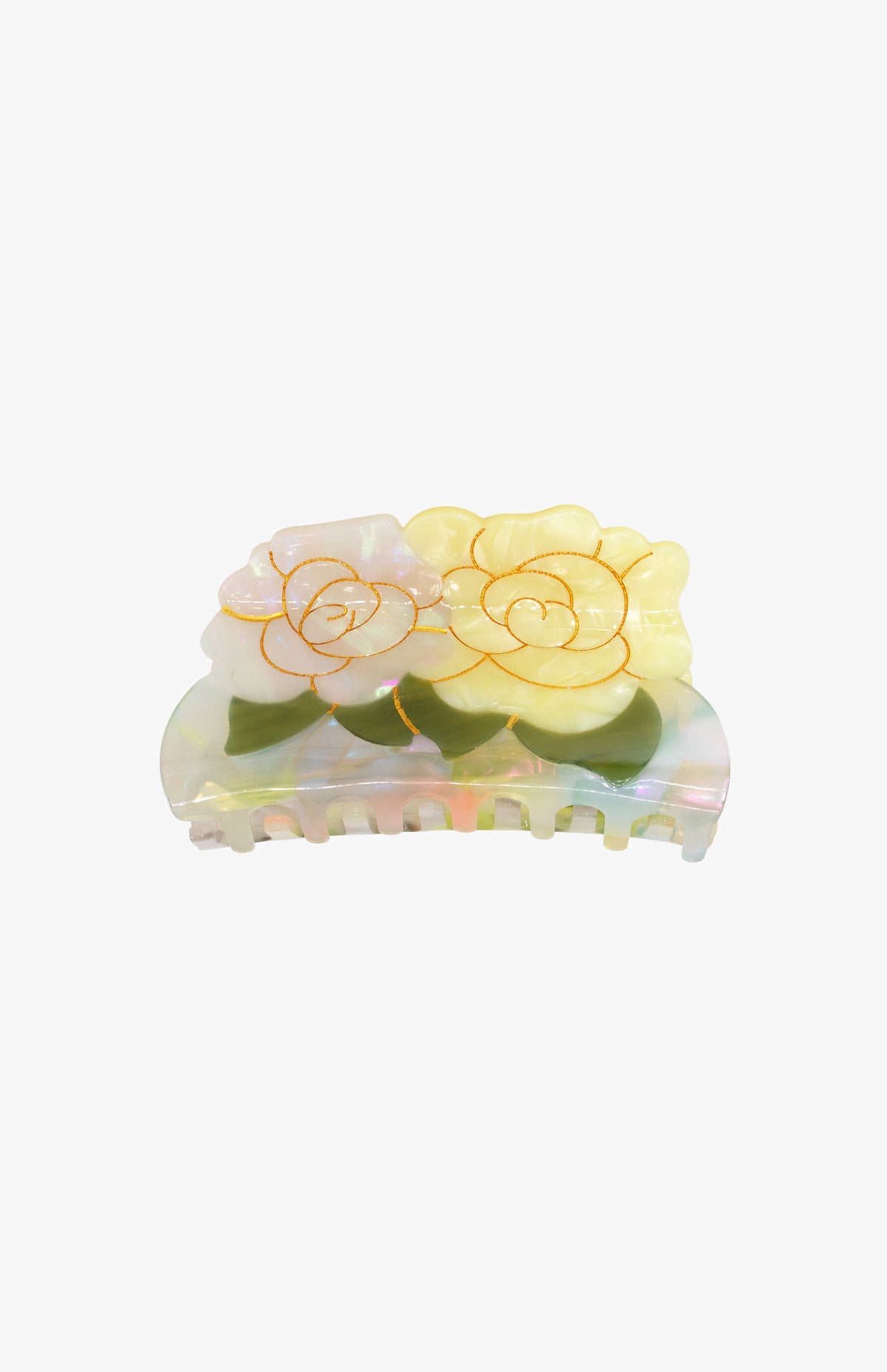 Double Rose Large Jaw Clip – Iridescent Bloom - Anna Sui Online