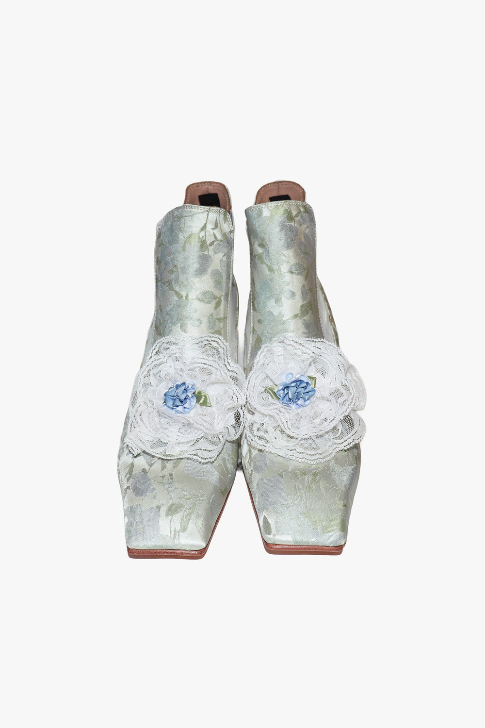 John Fluevog x Anna Sui Brocade Boots- Sky Blue (Sample) - Anna Sui US