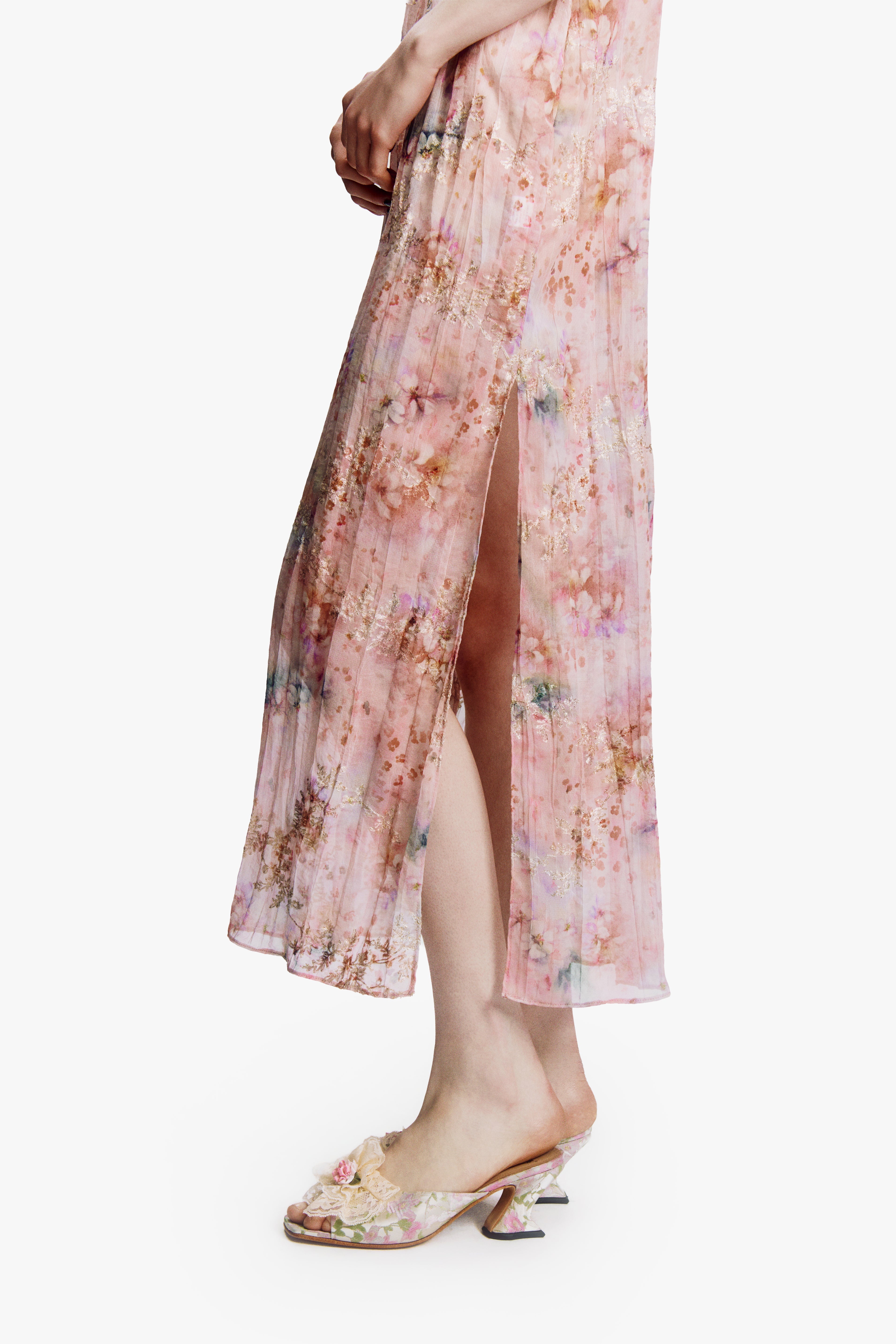 Oasis Blooms Slip Dress- Blush - Anna Sui Discount