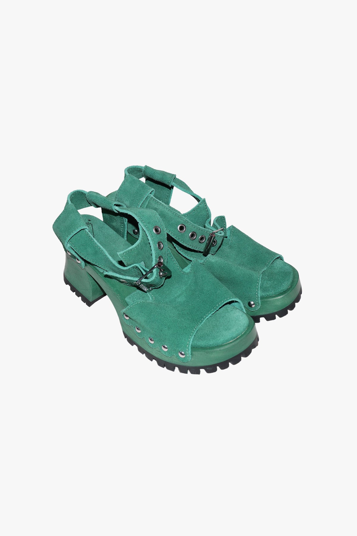 John Fluevog x Anna Sui Clog Sandals - Green (Sample) - Anna Sui Outlet