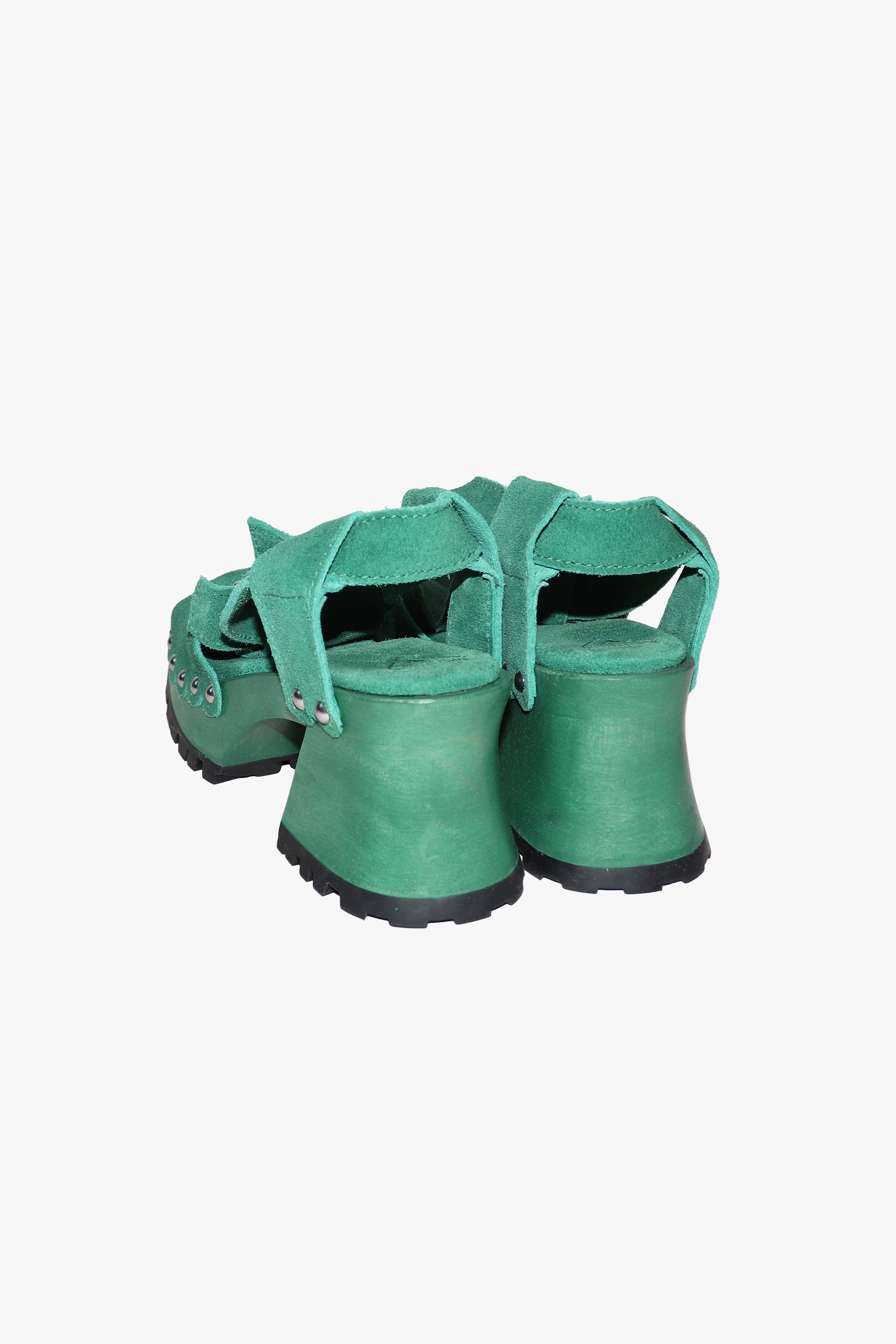 John Fluevog x Anna Sui Clog Sandals - Green (Sample) - Anna Sui Outlet