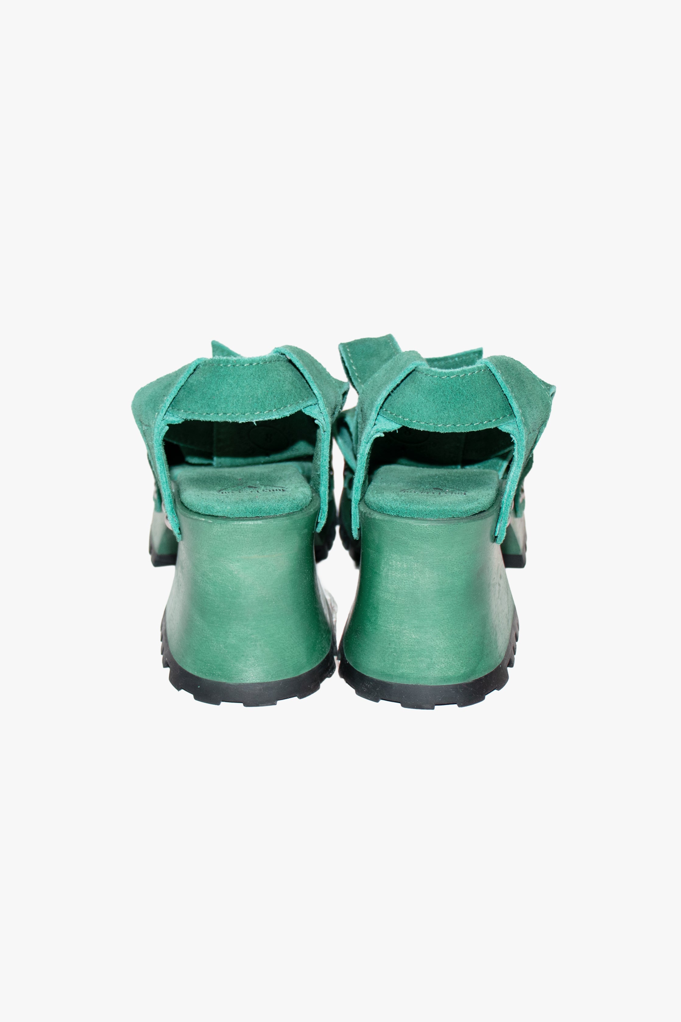 John Fluevog x Anna Sui Clog Sandals - Green (Sample) - Anna Sui Outlet
