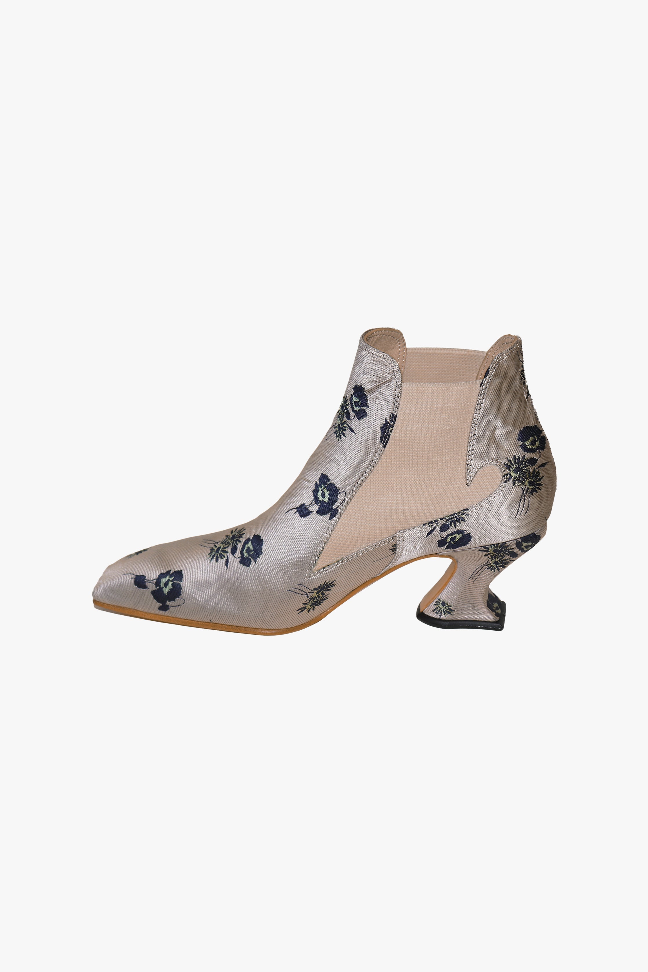 John Fluevog x Anna Sui Brocade Boots- Indigo (Sample) - Anna Sui Online