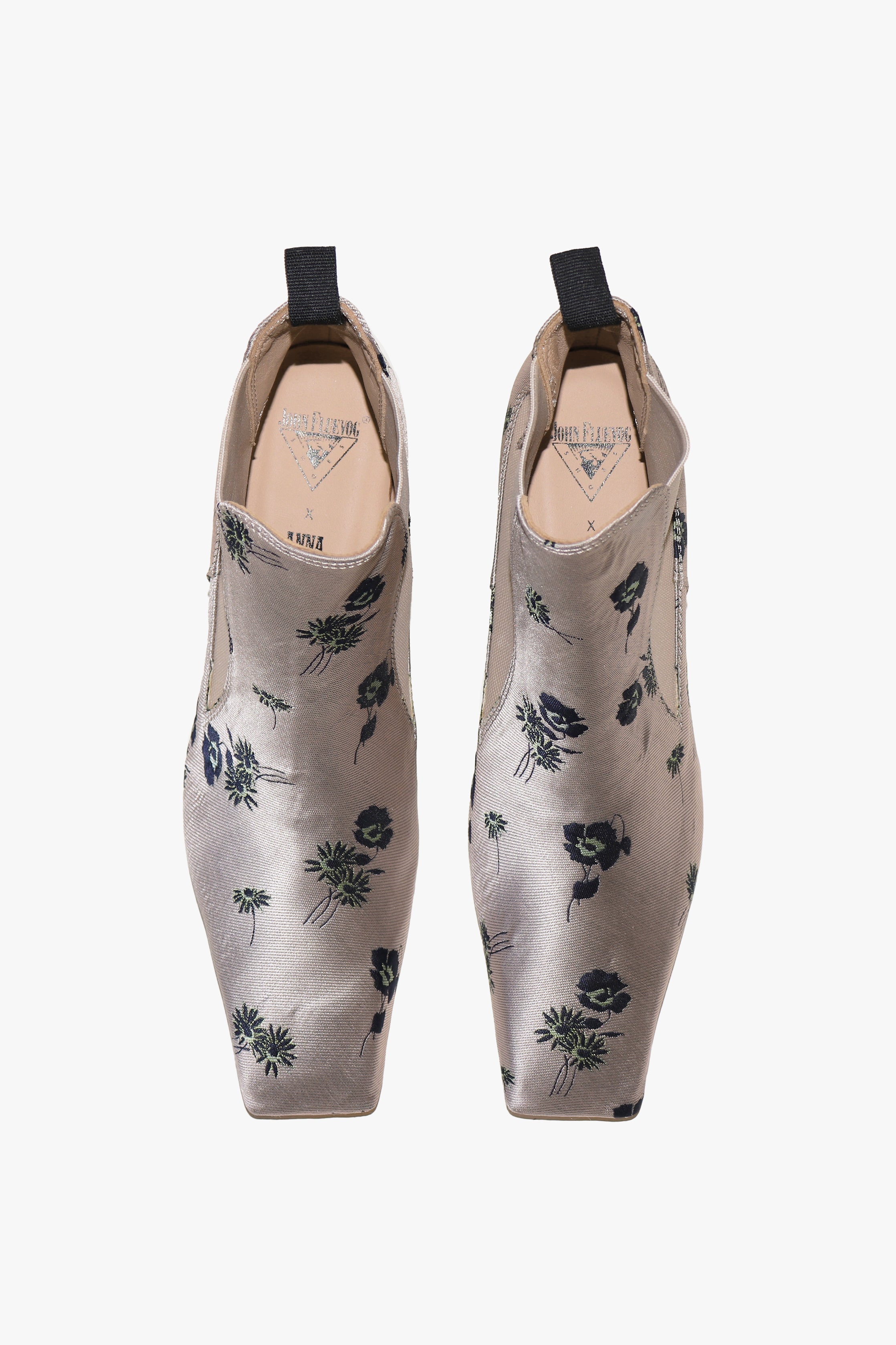 John Fluevog x Anna Sui Brocade Boots- Indigo (Sample) - Anna Sui Online