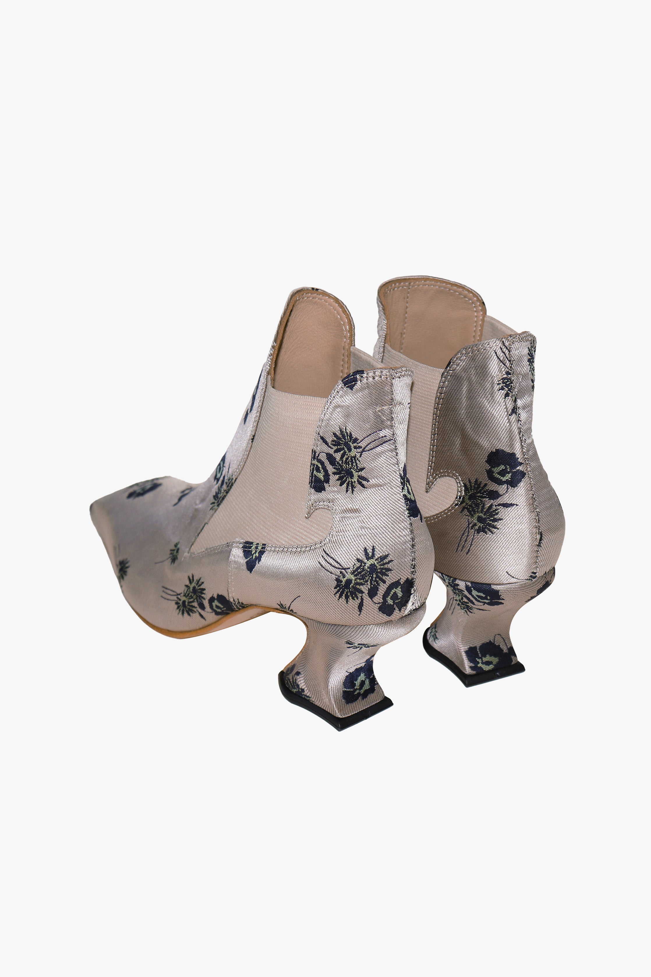 John Fluevog x Anna Sui Brocade Boots- Indigo (Sample) - Anna Sui Online
