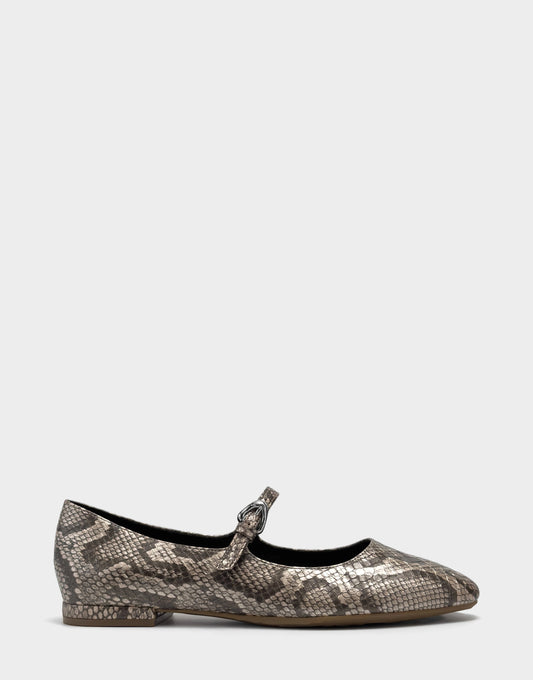 Aerosoles Flat In Champagne Snake Print