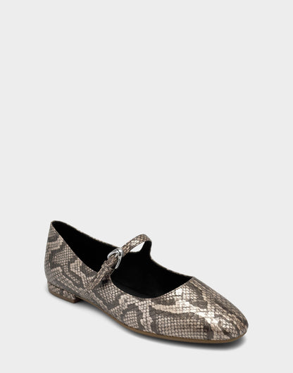 Aerosoles Flat In Champagne Snake Print