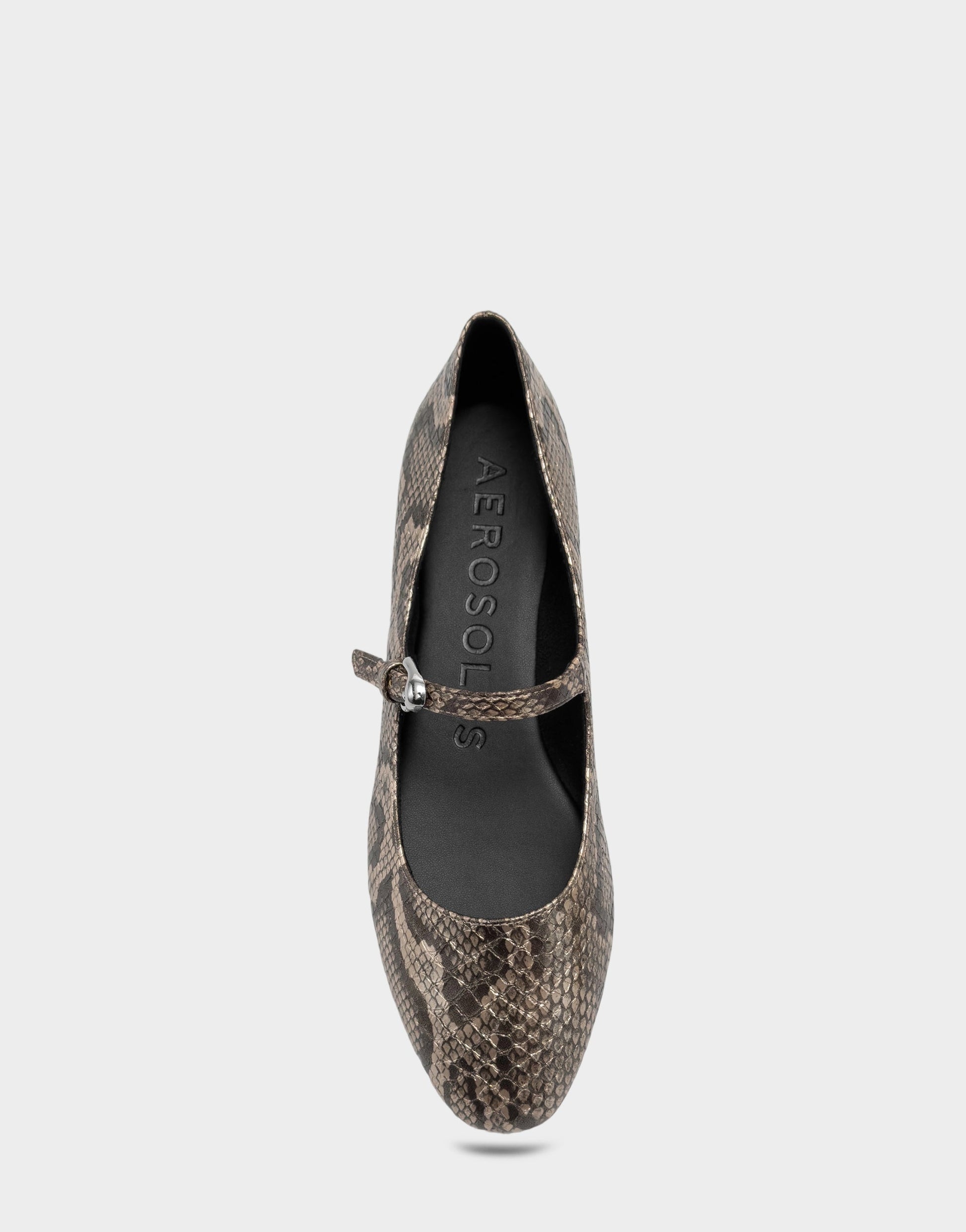 Aerosoles Flat In Champagne Snake Print