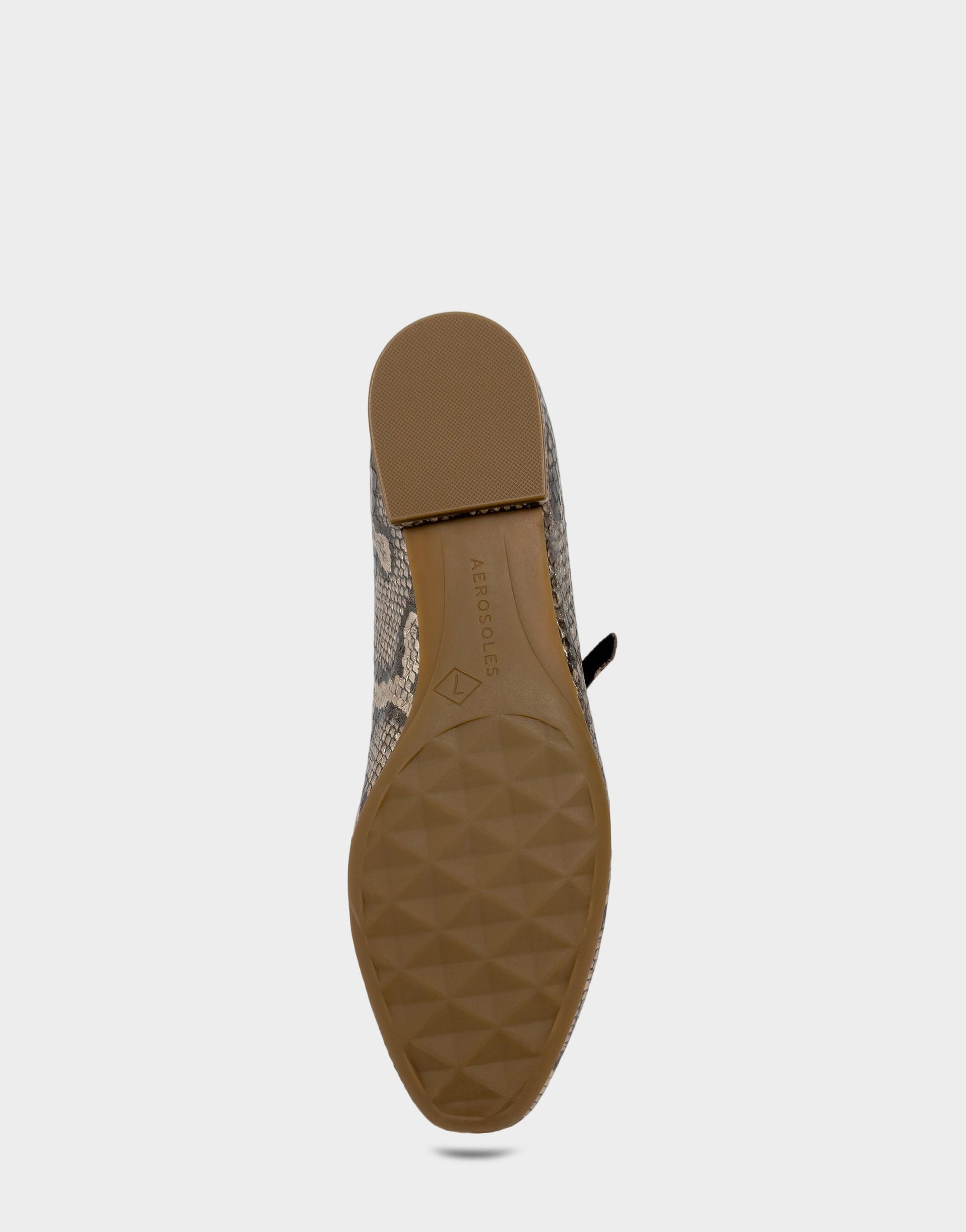 Aerosoles Flat In Champagne Snake Print