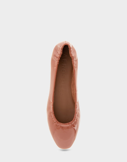 Aerosoles Ballet Flat In Brown Patent
