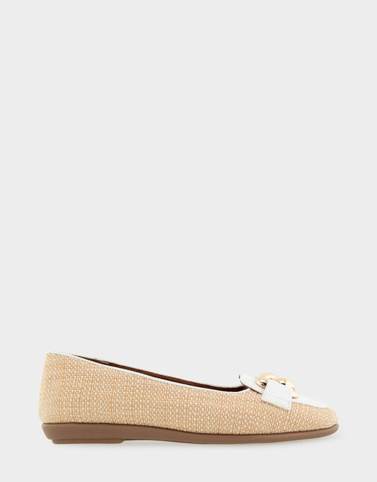 Aerosoles Ballet Flats in Natural/white Raffia Fabric