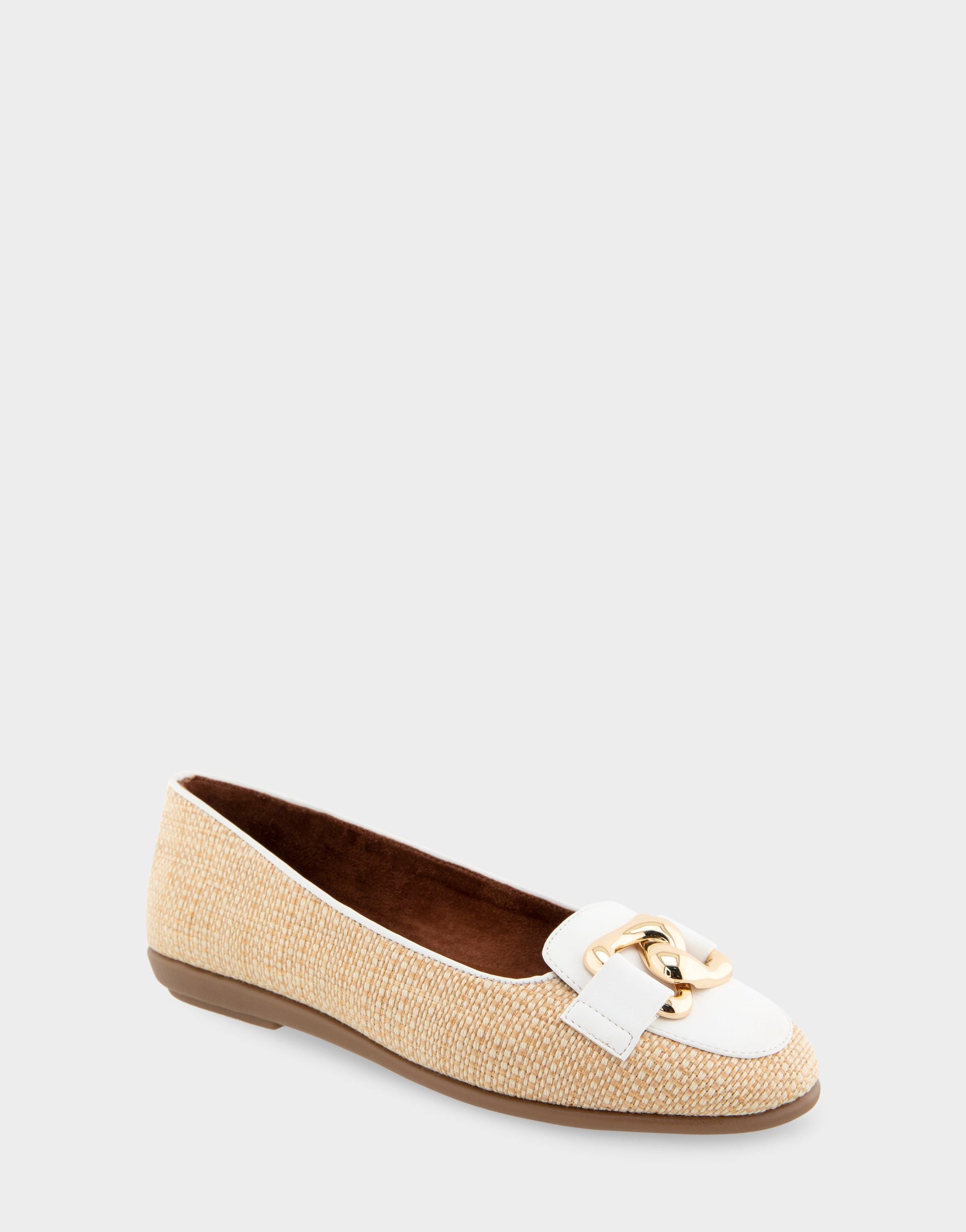 Aerosoles Ballet Flats in Natural/white Raffia Fabric