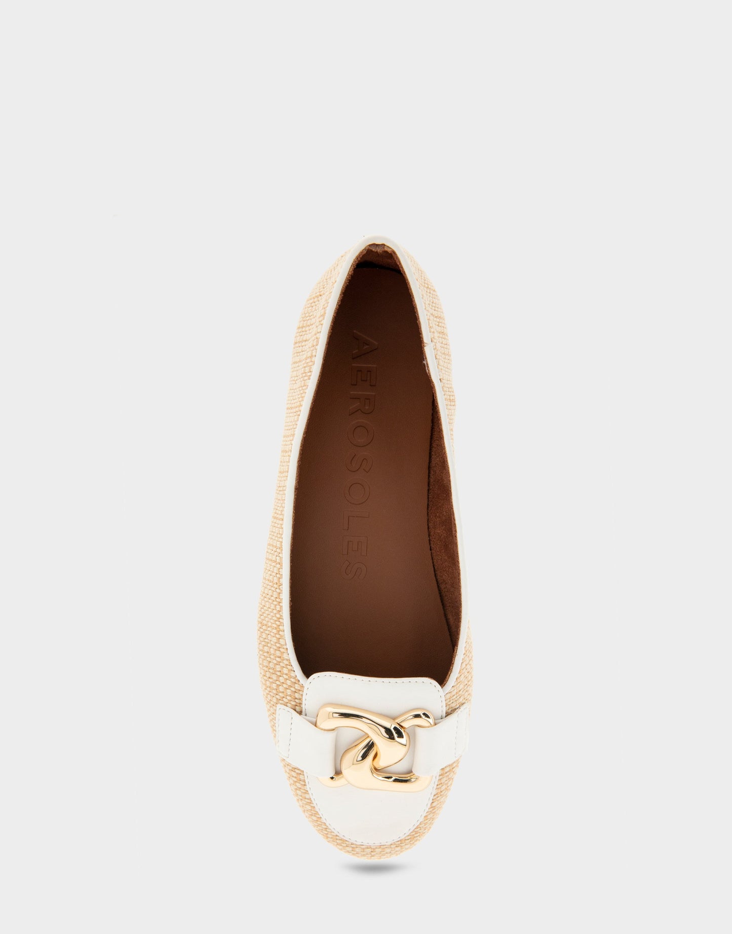 Aerosoles Ballet Flats in Natural/white Raffia Fabric