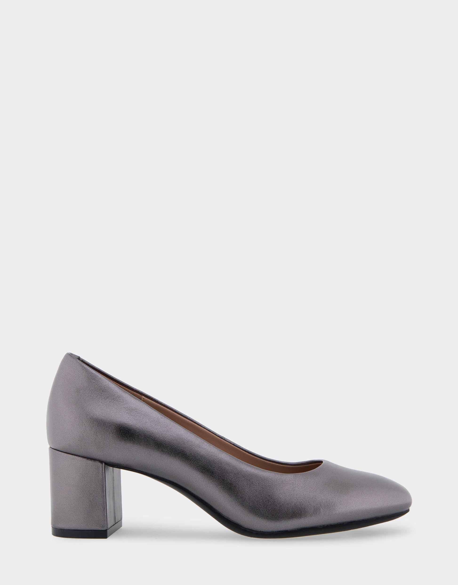 Aerosoles Mid Heel Pump in Gunmetal Genuine Leather