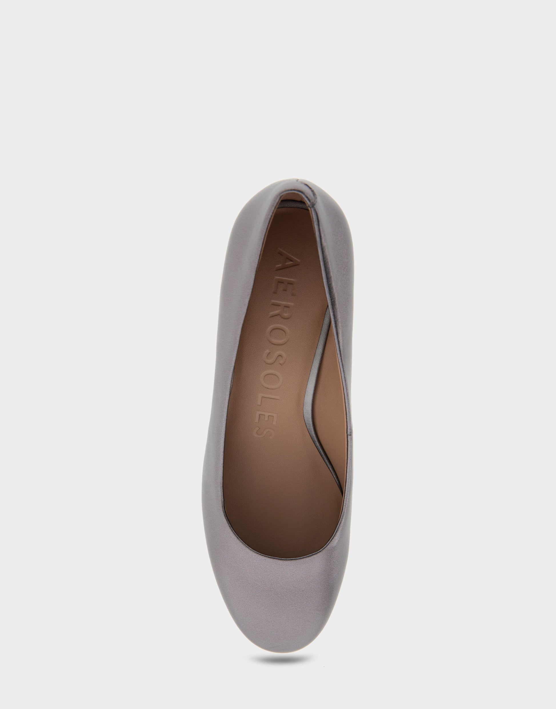 Aerosoles Mid Heel Pump in Gunmetal Genuine Leather