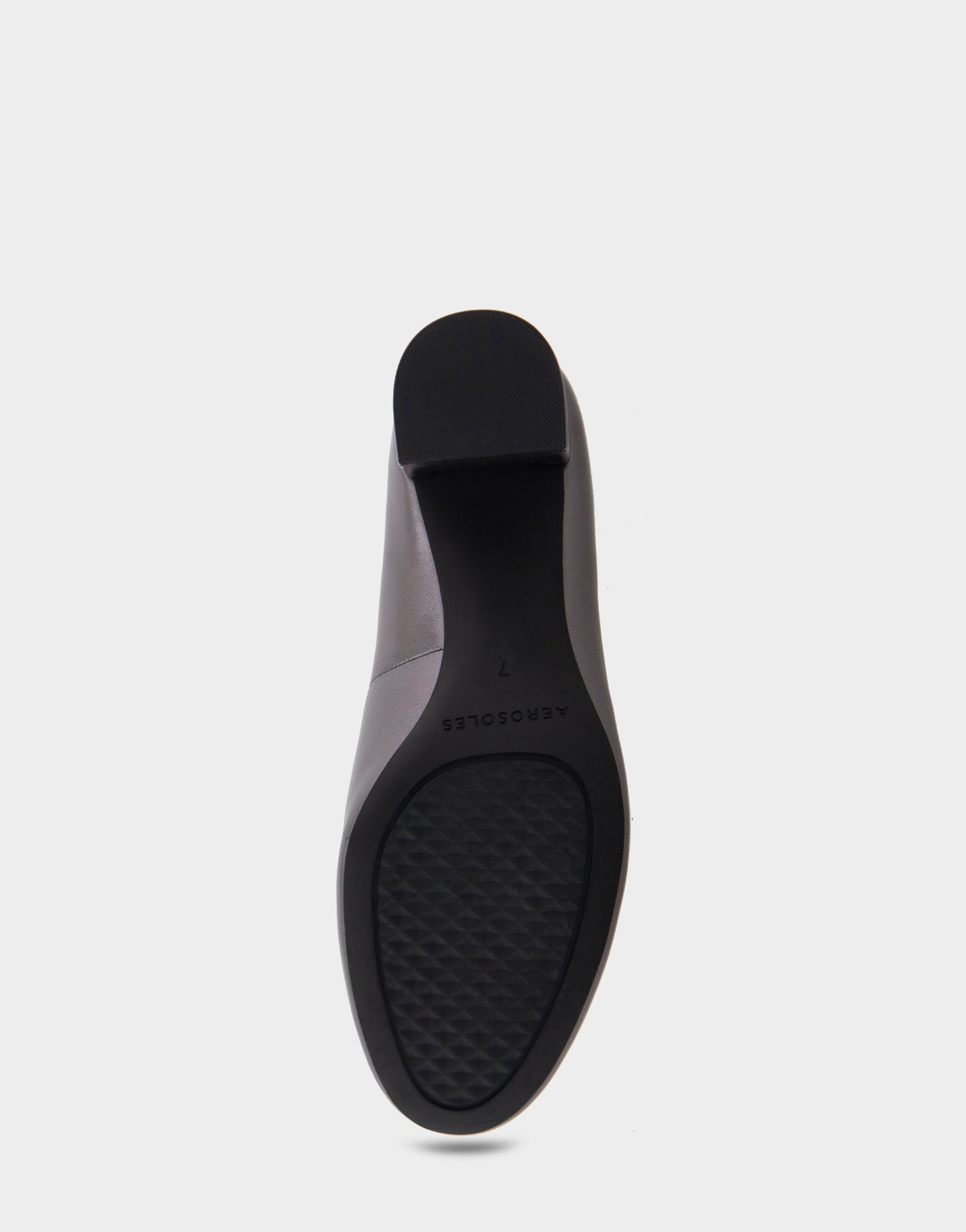 Aerosoles Mid Heel Pump in Gunmetal Genuine Leather