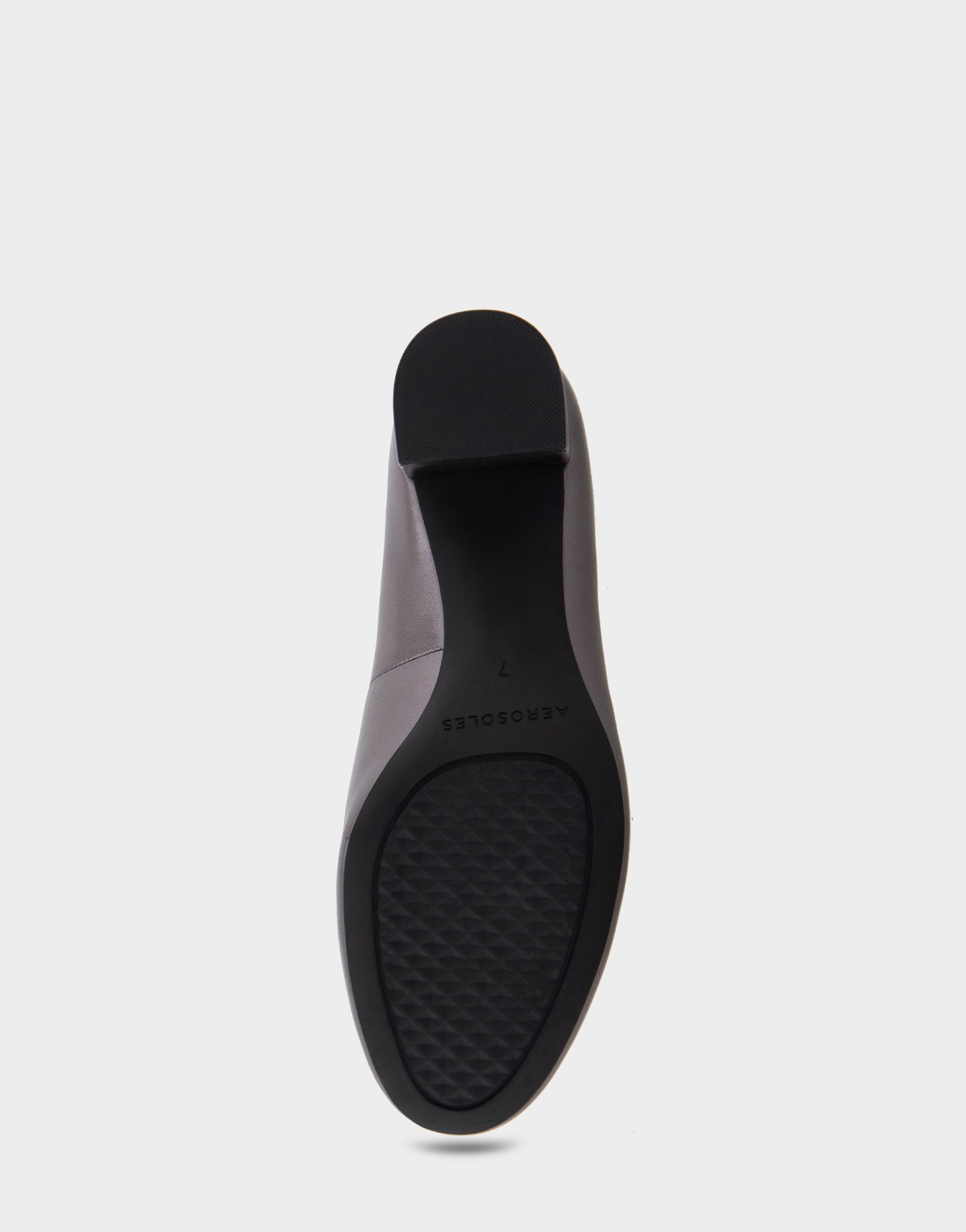 Aerosoles Mid Heel Pump in Gunmetal Genuine Leather