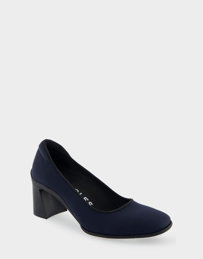 Aerosoles Mid Heel Pump in Navy Stretch