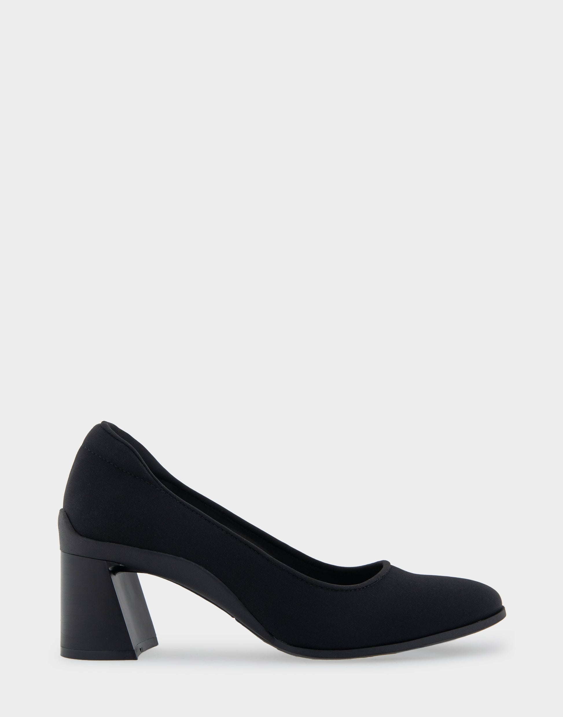 Aerosoles Mid Heel Pump in Black Stretch Fabric Stretch Fabric