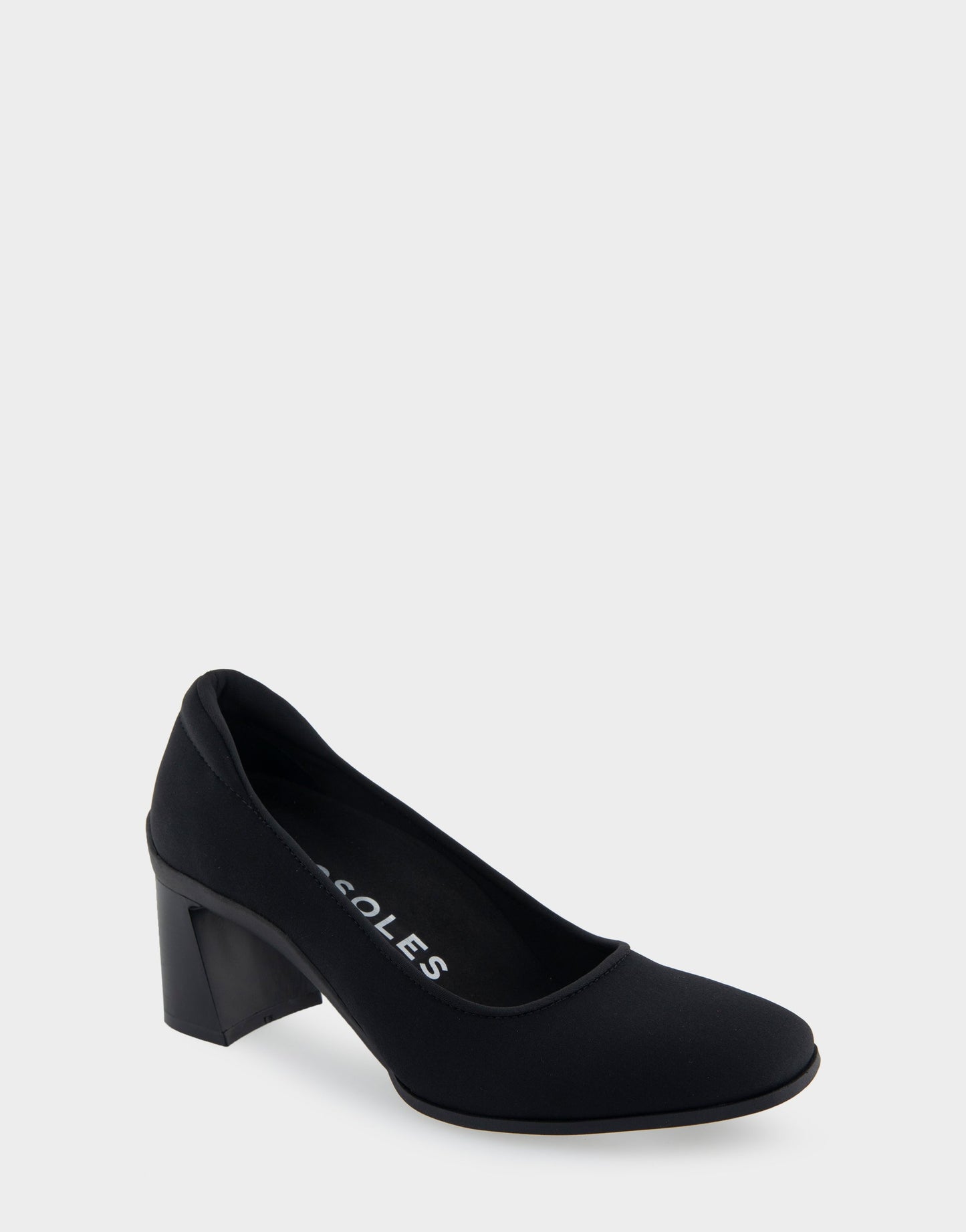 Aerosoles Mid Heel Pump in Black Stretch Fabric Stretch Fabric