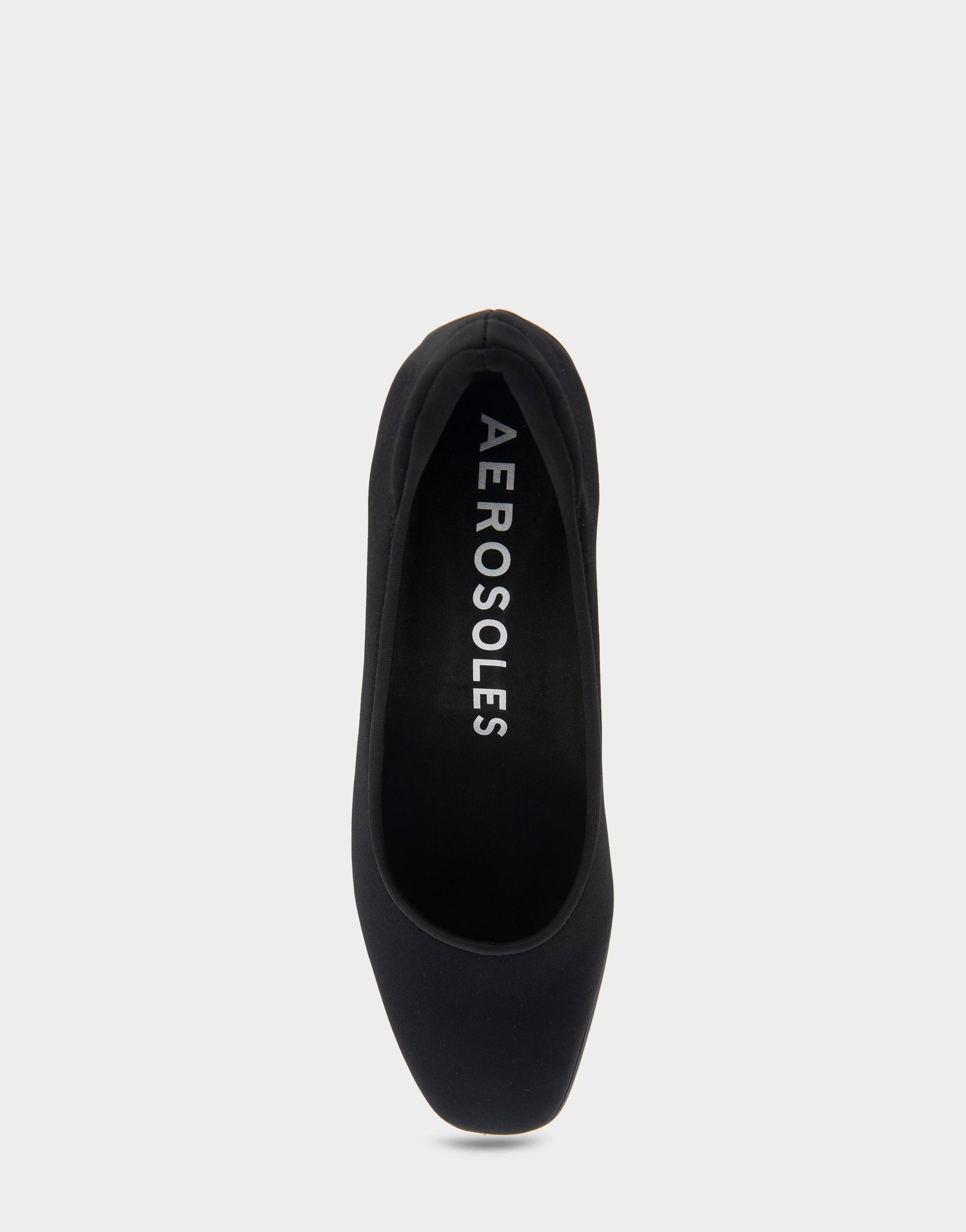 Aerosoles Mid Heel Pump in Black Stretch Fabric Stretch Fabric