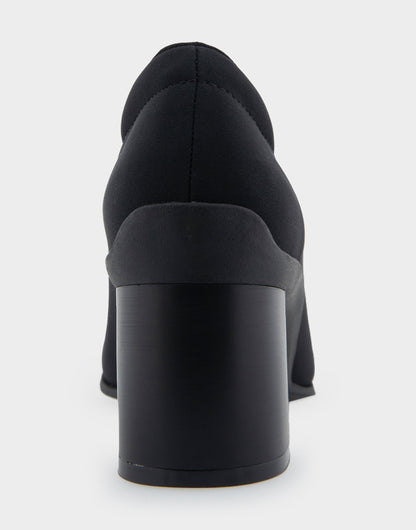 Aerosoles Mid Heel Pump in Black Stretch Fabric Stretch Fabric