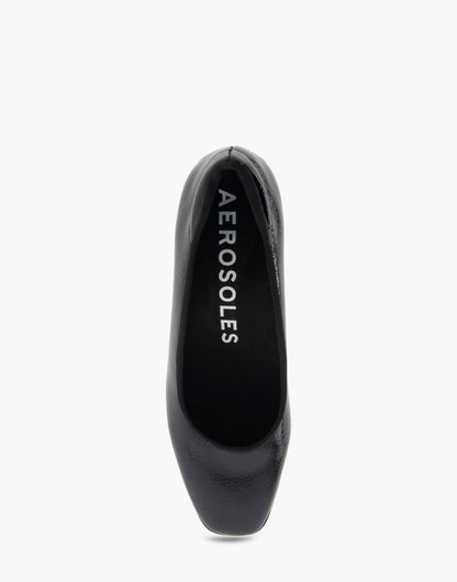 Aerosoles Mid Heel Pump in Black Patent