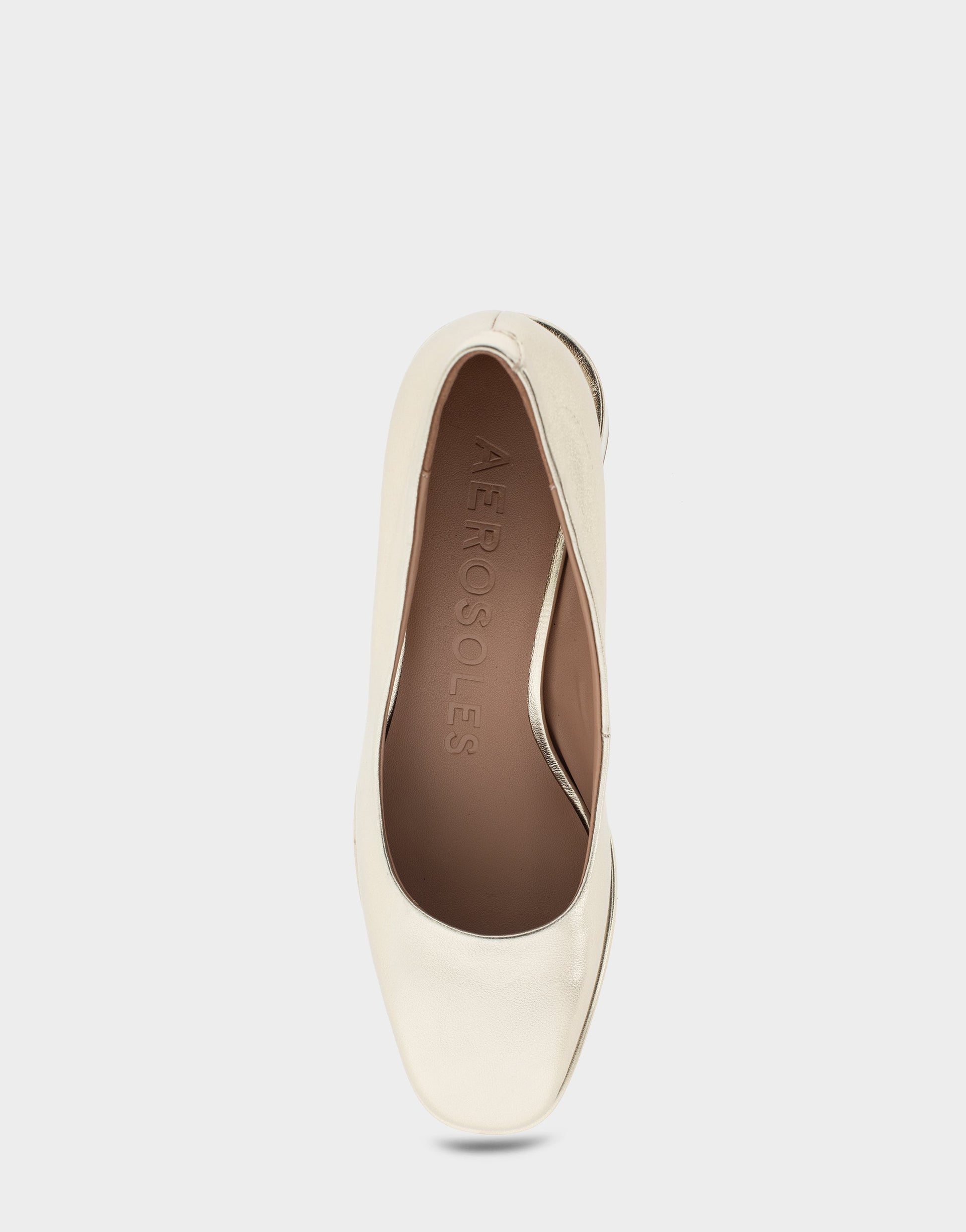 Aerosoles Mid Heel Pump in Gold