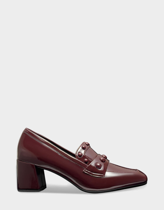 Aerosoles Heeled Loafer In Burgundy Patent