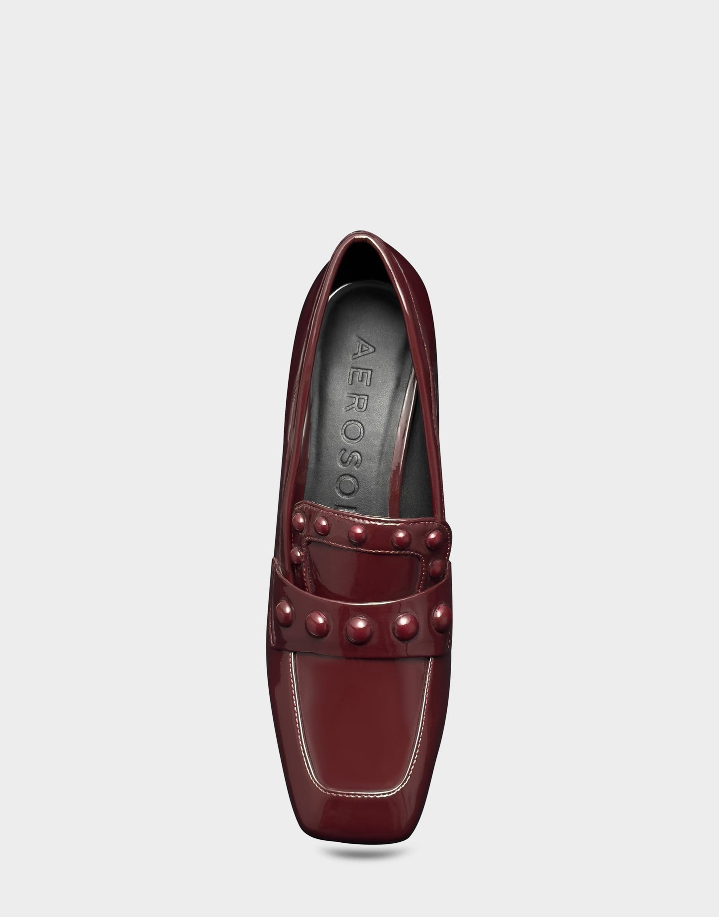 Aerosoles Heeled Loafer In Burgundy Patent