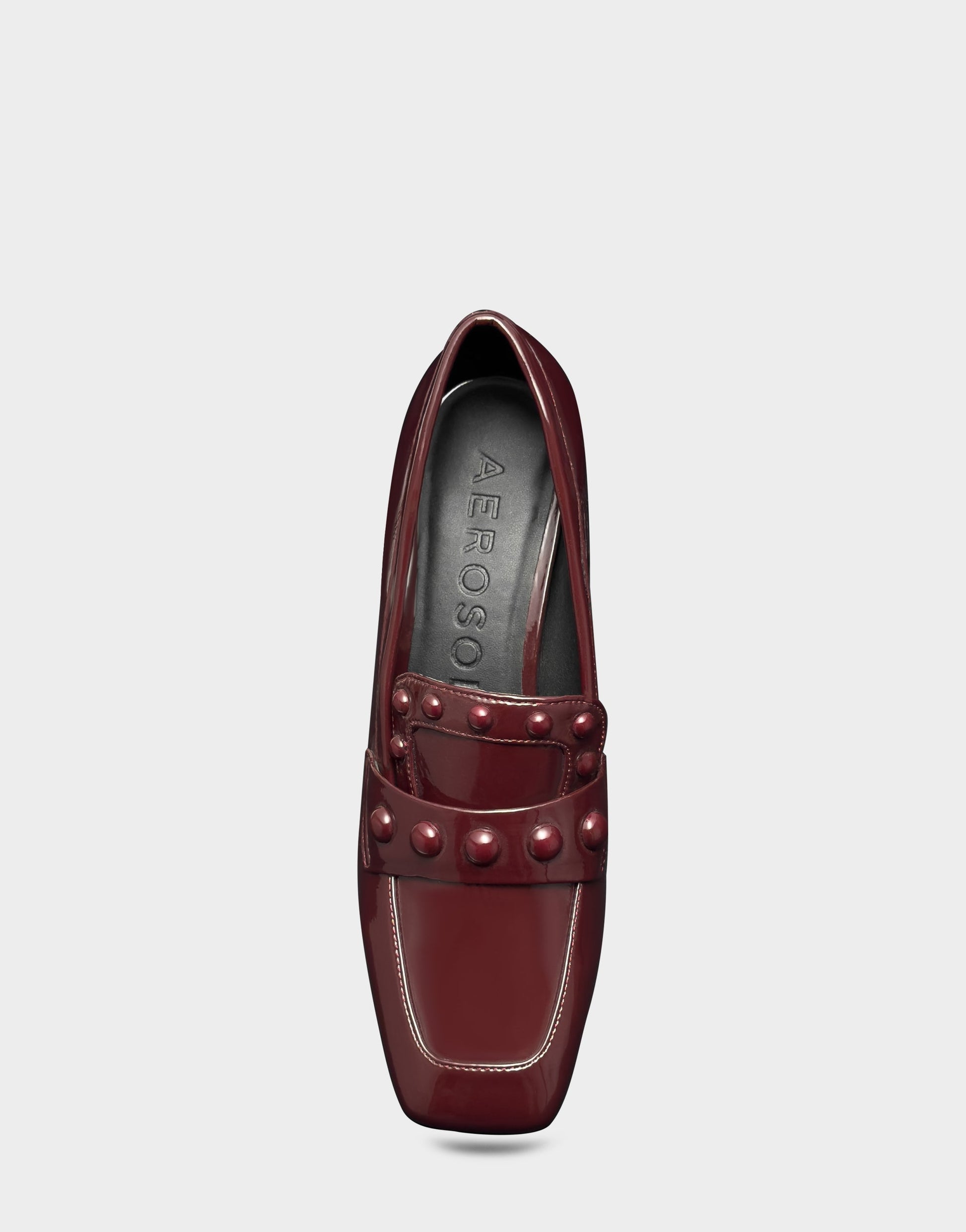 Aerosoles Heeled Loafer In Burgundy Patent