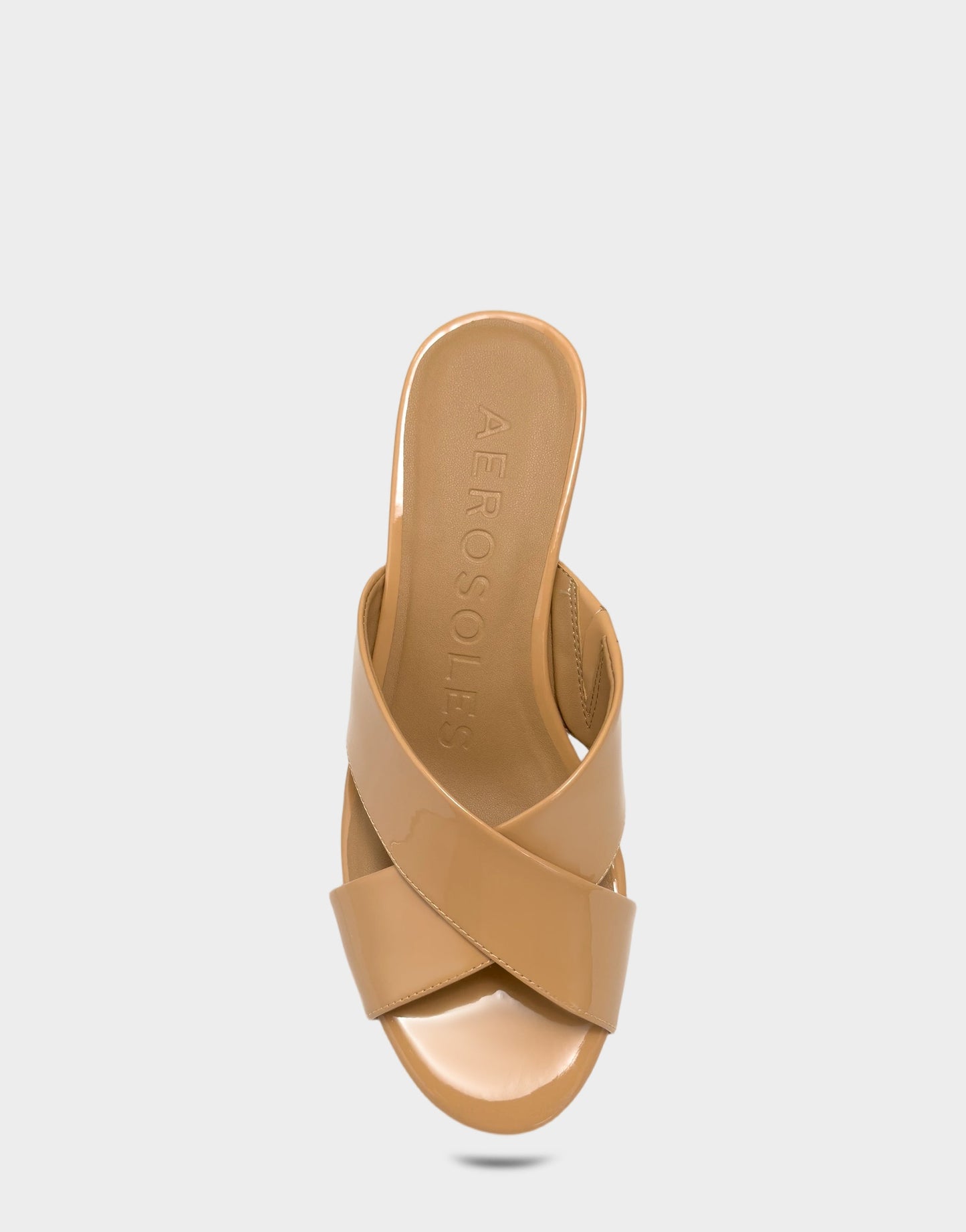 Aerosoles Wedge Sandal in Beige Bisque Patent