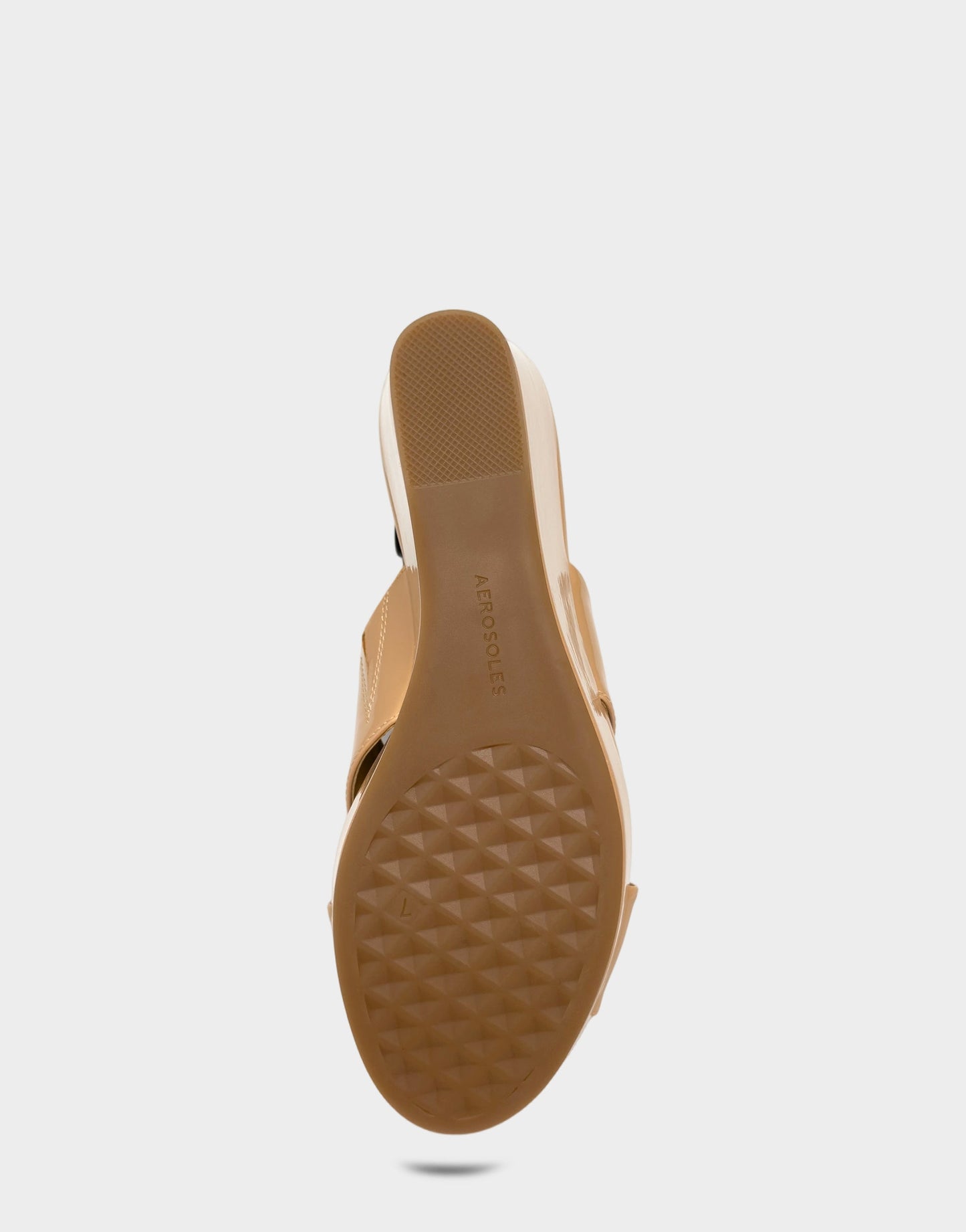 Aerosoles Wedge Sandal in Beige Bisque Patent