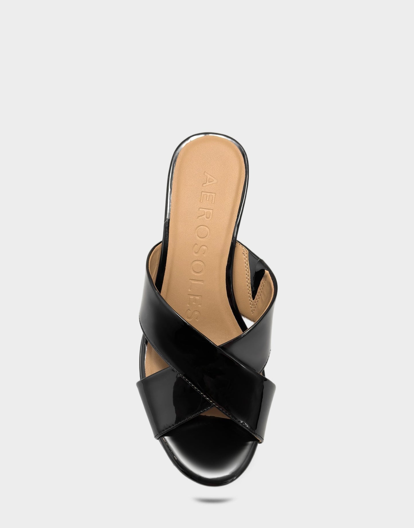 Aerosoles Wedge Sandal in Black Patent